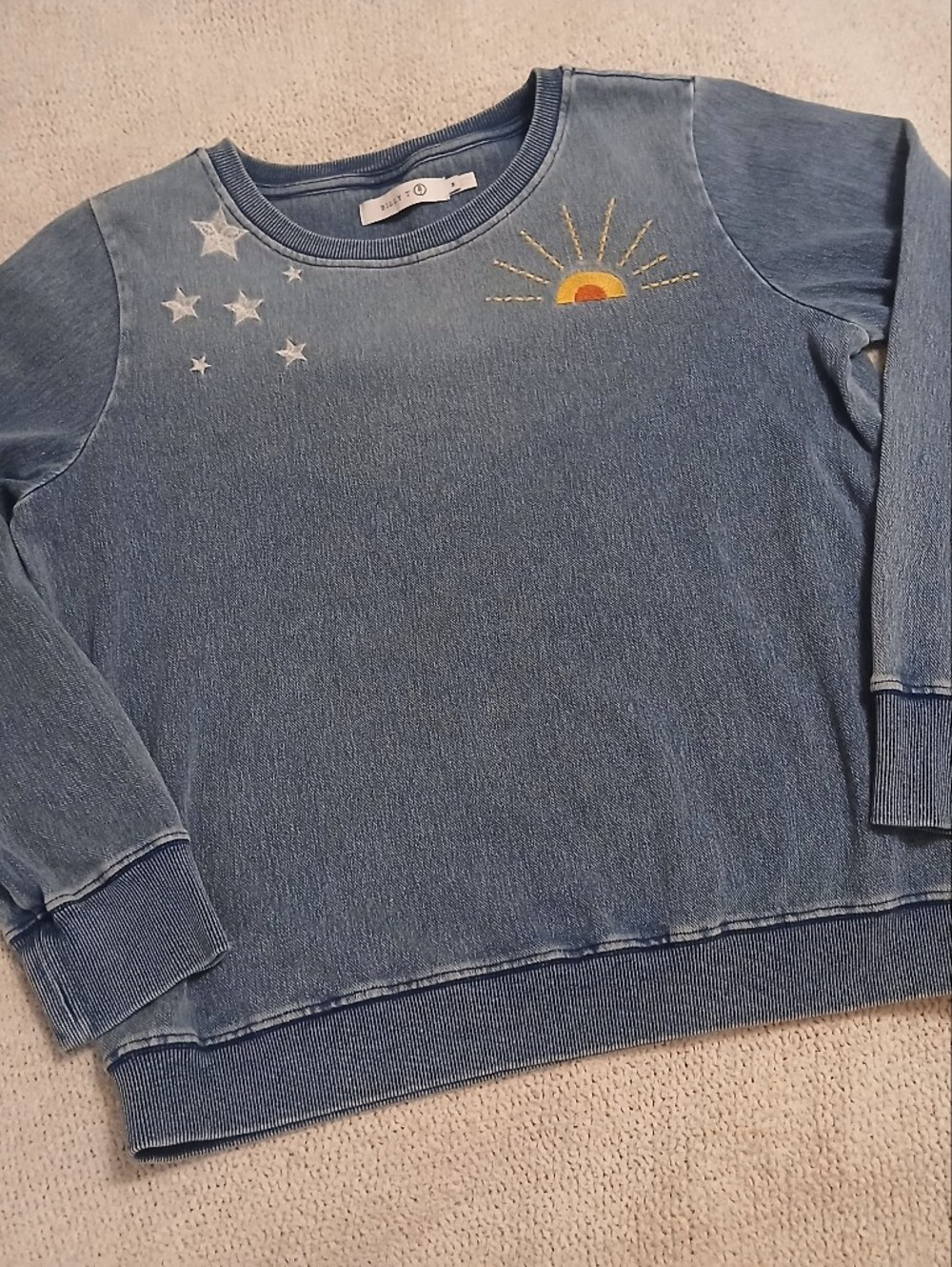 Billy T Denim Style Pullover Sweatshirt